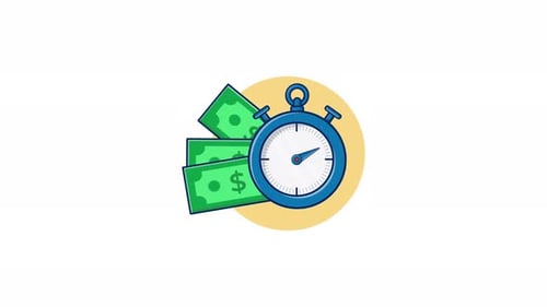 Modern Corporate Icon Animation of Stopwatch and Money