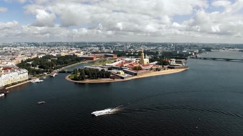 Saint Petersburg Peter and Paul Fortress Panoramic Aerial View