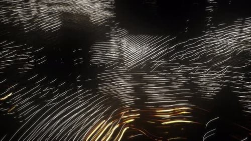 Dynamic Abstract Flowing Golden Light Lines
