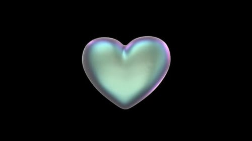 Heart Icon Iridescent social media aesthetics on a transparent alpha