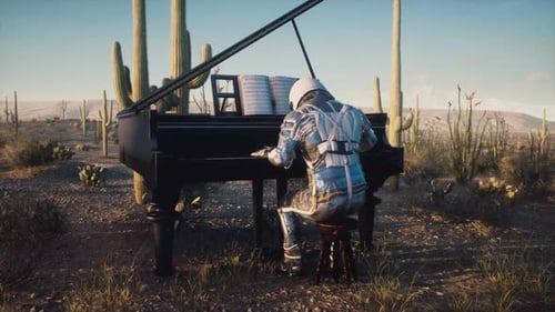 Astronauta y piano