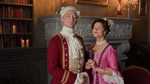 Portrait of Aristocratic Gentleman and Lady in Historical Dress in Palace