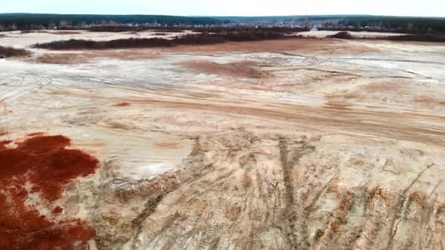 Dusty Terrain With Mineral Deposits Scenic View Of Exhausted Mining Site With Mineral Deposits Media