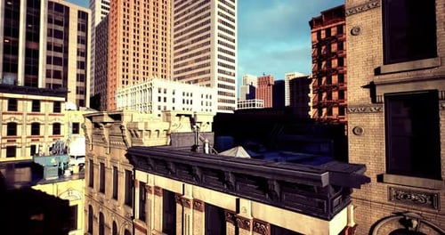 Urban Landscape Showcasing Historic and Modern Architecture in a City