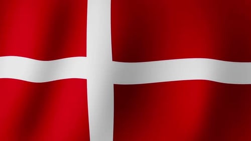 Denmark National Flag Waving Loop Animation