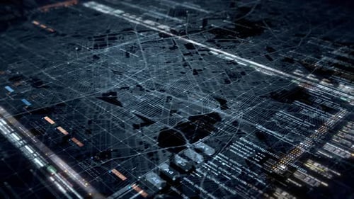 Carte de ville numérique holographique HUD futuriste 04