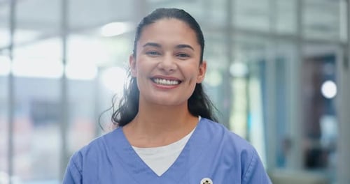 Portrait, smile and employee in hospital for healthcare and professional, wellness and medicine
