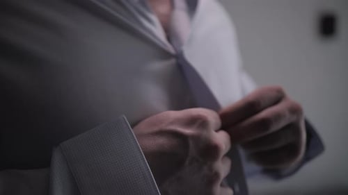 Man Buttons Up Light Blue Dress Shirt