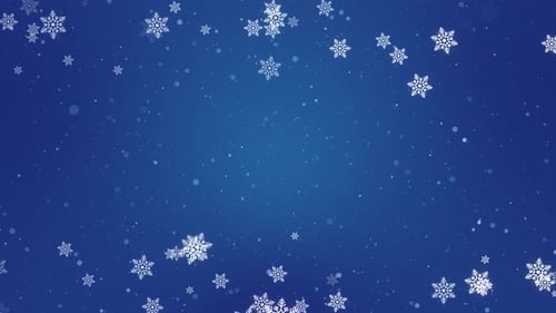 Gentle Falling Snowflakes on Festive Blue Background