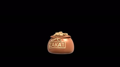 Zakat Charity 3D Icon - Islamische Spendenanimation 4K