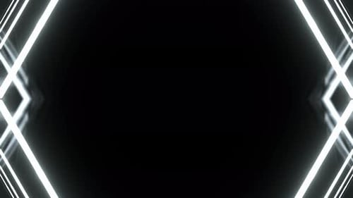 White Neon Abstract Striped Mirrored Background Vj Loop In 4K