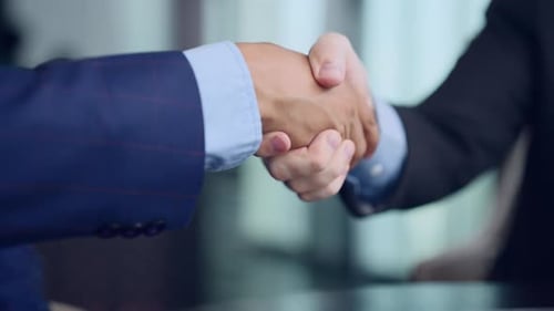 Professional Handshake Symbolizes Agreement and Success