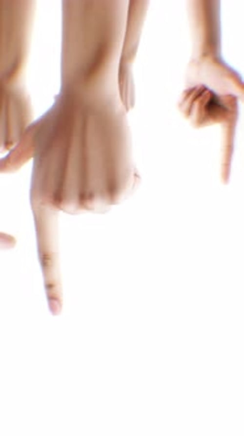 Pointing Up & Down Hands Portrait Background