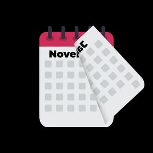 Niederländischer Kalender im Alpha-Kanal — Monatliche Datumsanimation | Manestream Den