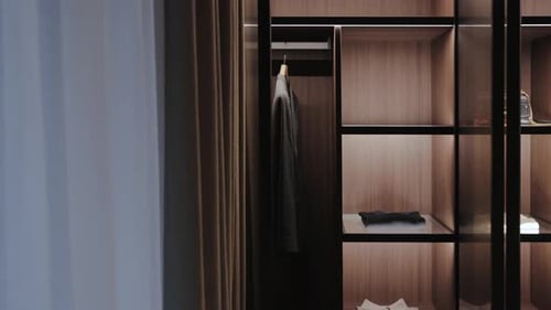 Modern Interior of Walk-In Closet in a Home