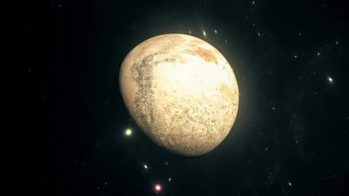 Slowly Rotating Planet in Deep Space 3D Animation