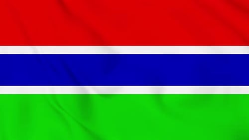 Gambia National Flag Realistic Waving Animation