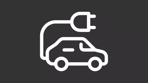 Animated Electric Vehicle Charging Outline Icon