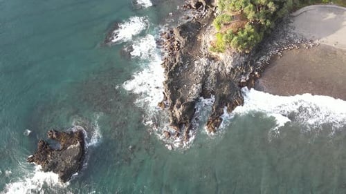 Aerial Lombok Beach Waves