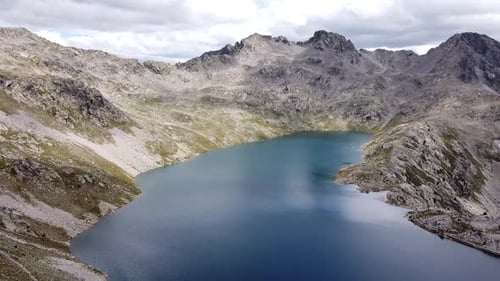 Brazato Lake (Embalse Ibon de Brazato) at Spanish Pyrenees, Panticosa, Huesca, Aragon, Spain - Aeria