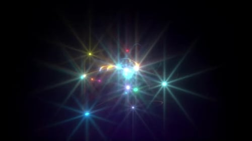 Dynamic Colorful Light Particles and Trails Background