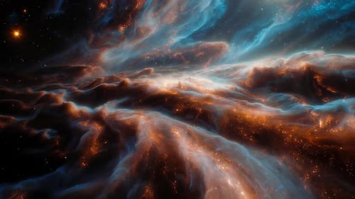 Cinematic Flight Through Colorful Nebula