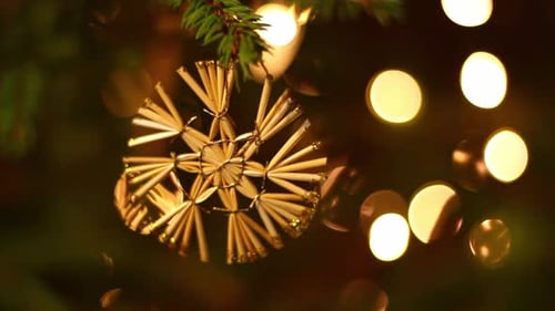 Christmas Tree Straw Star Holiday Ornament Decoration