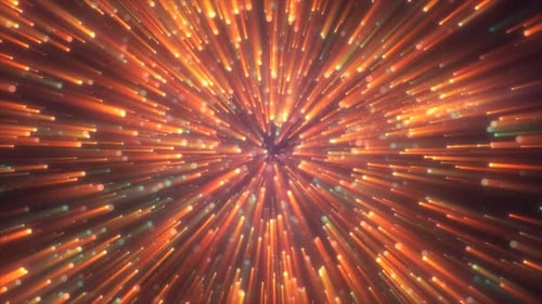 Túnel en espiral abstracto de partículas voladoras y brillantes en espiral (círculos bokeh)