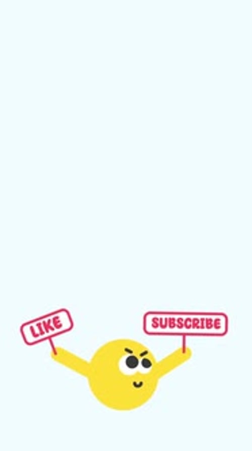 Animated Like and Subscribe Notification with Cute Character