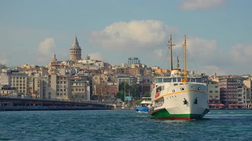 A Striking View of Istanbul's Iconic Galata Tower Rising Majestically Above the City's Skyline A