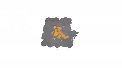 Cartoon Bomb Explosion Smoke Burst Flat Design