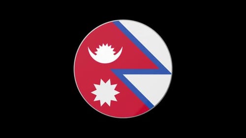 Nepal Flag 3D Spinning Coin Badge