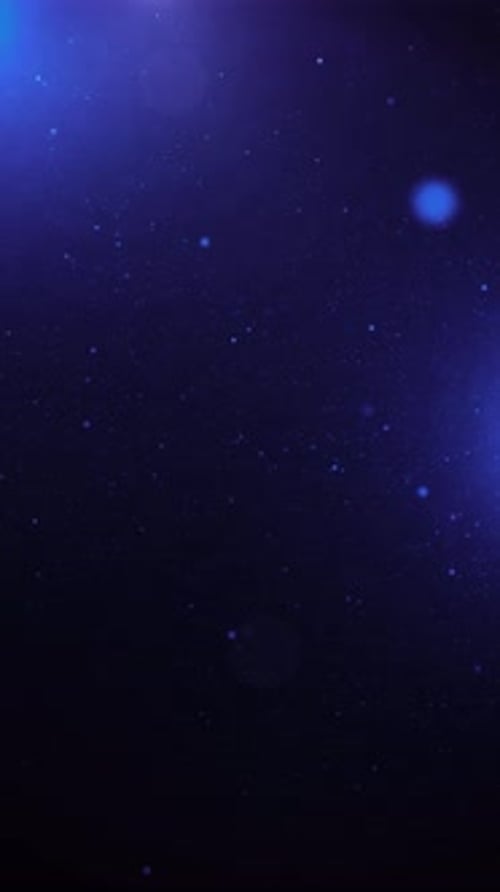 Animación de fondo de partículas de polvo flotantes y rayos de luz azul