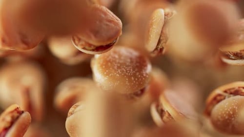 Close-Up of Mini Burgers with Sesame Seed Buns