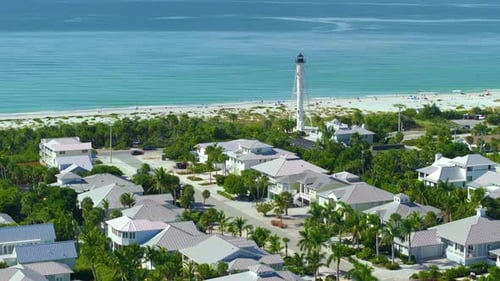 Boca Grande Florida Lighthouse on Ocean Shore for Commercial Vessels Navigation Expensive Waterfront