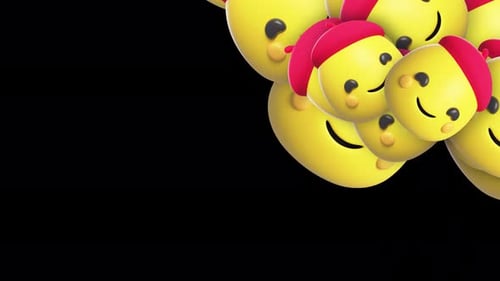 3D Emoji transition 4K Alpha channel | Emoji Falling