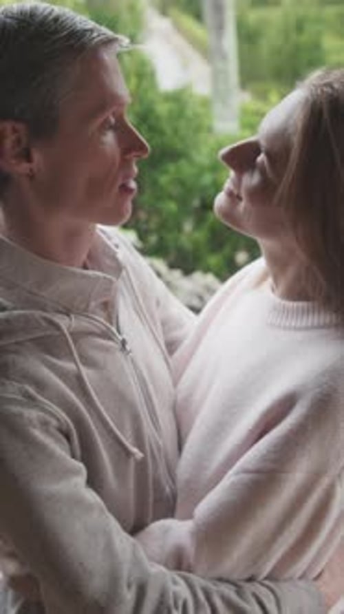 Loving Couple Embracing Each Other Outdoors