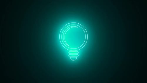 electric bulb , glowing bulb icon, lighting flame energy well bulb animation