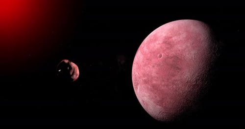 Quaoar en orbite avec la lune de Weywot