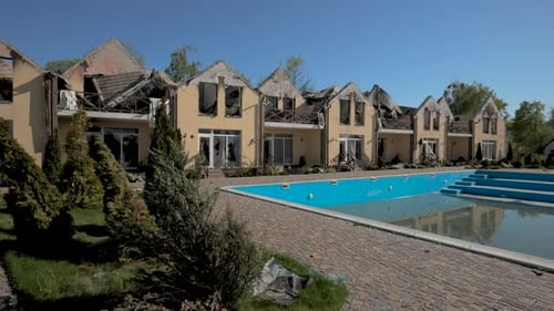 A Destroyed Residential Building in the Kyiv Region As a Result of Shelling By the Russian Army