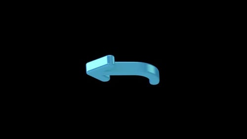 Glossy Blue 3D Arrow Left Direction Animation