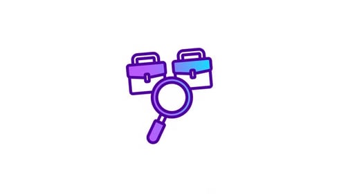 Icône de recherche d'emploi animée Alpha Channel