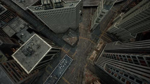 Vista aérea de los techos de los edificios del centro de Nueva York