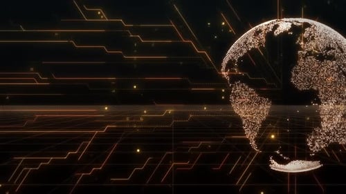 Futuristic Digital Earth Global Network Connection Background