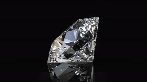 Shiny Diamond Rotating On A Black Background. Looping Animation