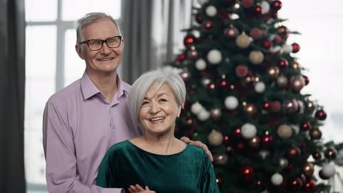 Happy Senior Couple at Christmas Time