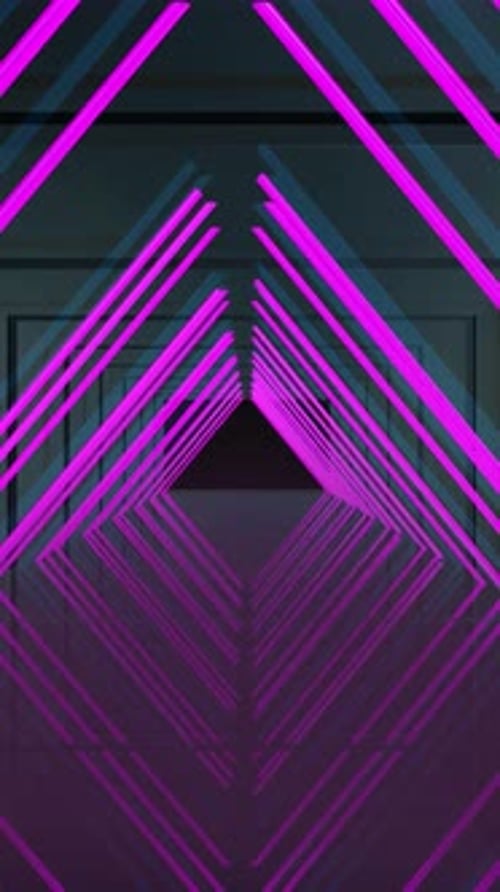 Seamless Loop of Futuristic Neon Geometric Tunnel