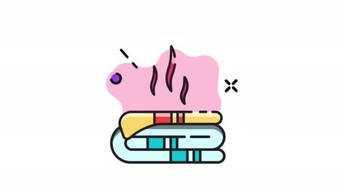 Warm Towels Flat Design Animated Icon