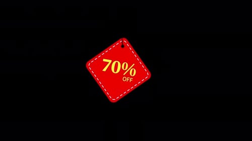 70 Percent Off Discount Tag Animation