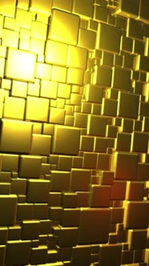 Golden Cubes Background In